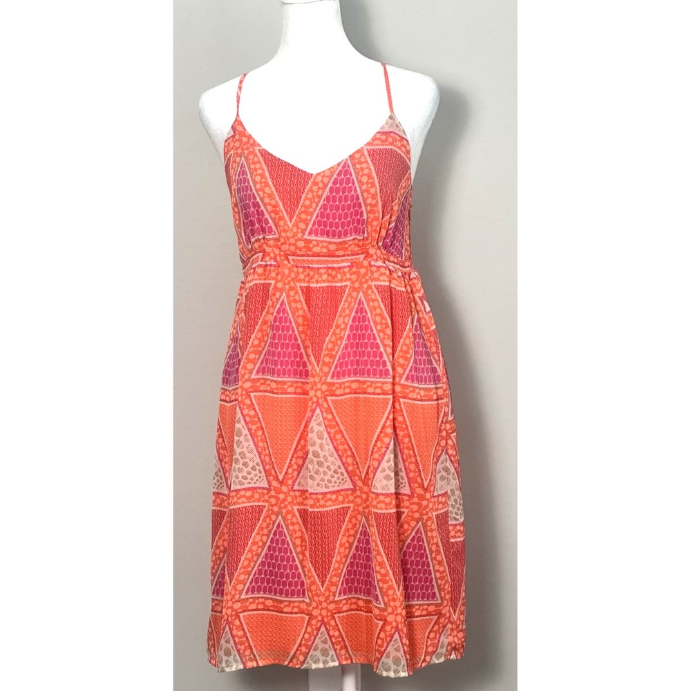 Old Navy Women's Spring Summer Sundress Orange Pink Resort Wear Dress (S)